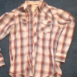 Cowboy Up Plaid Button-Up Shirt